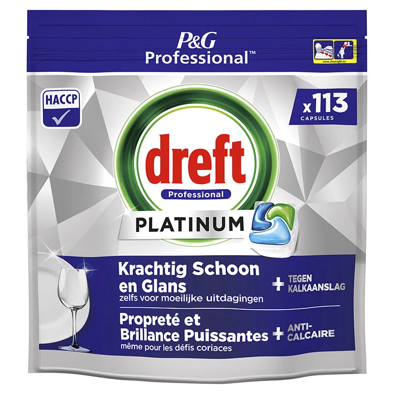 DREFT PROFESSIONAL Platinum Vaatwastabletten Regular Multipack 2x113 stuks