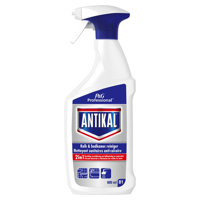 ANTIKAL PROFESSIONAL Kalk en Badkamerreiniger 2in1 Spray 10x800 ml