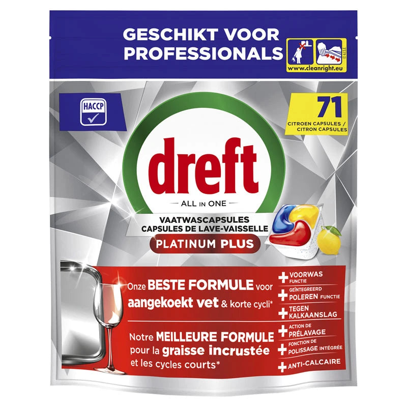 DREFT PROFESSIONAL Platinum Plus Vaatwastabletten Citroen 3x71 stuks