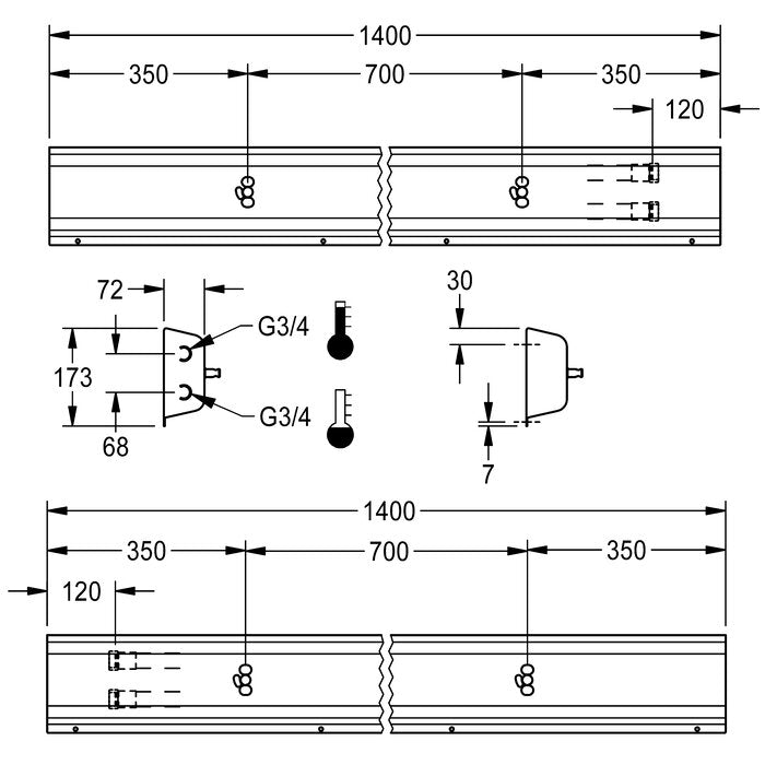 DELABIE AQFU0221 - 1400 mm