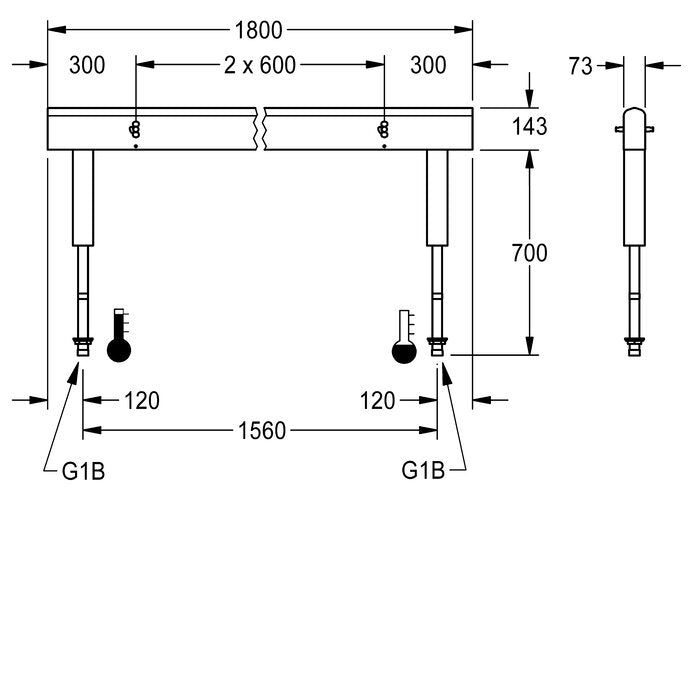 DELABIE AQFU0231 - 1800 mm