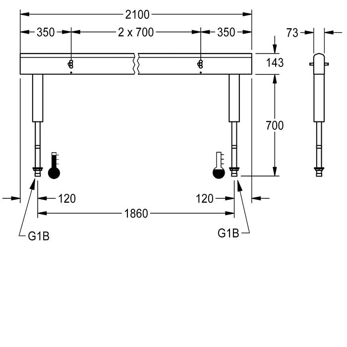 DELABIE AQFU0236 - 2100 mm