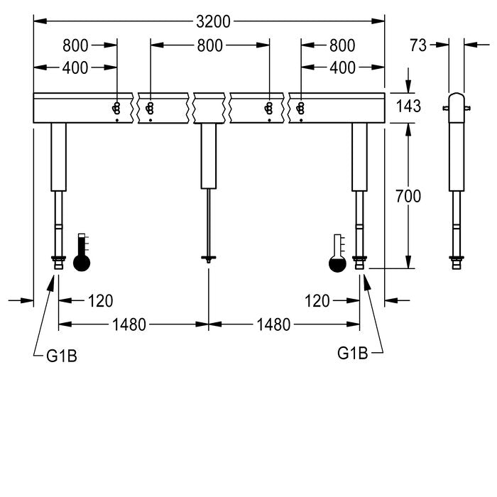 DELABIE AQFU0242 - 3200 mm