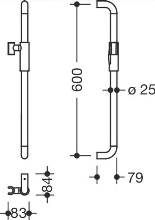 HEWI 480.33M000XA - 600 mm