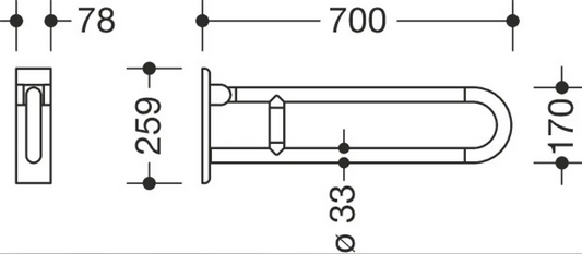 HEWI 801.50.110 99 - 700 mm
