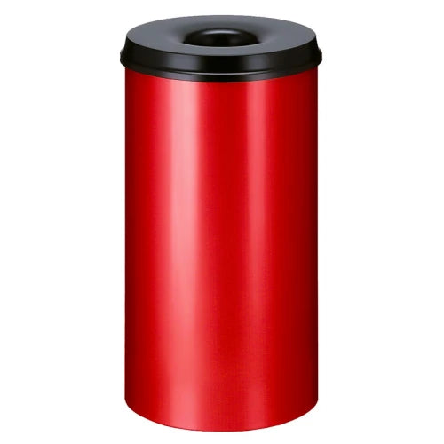V-Part Flammlöschender Papierkorb 50 L - rot, schwarz
