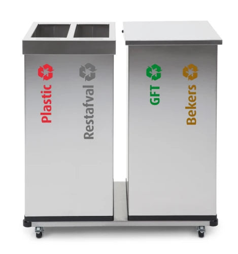 Recycling sticker set NL for Carro - grey, red, yellow, green