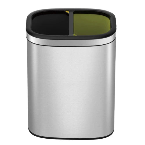 OLI-Cube Open Top Bin 10+10 liters, EKO - matt stainless steel