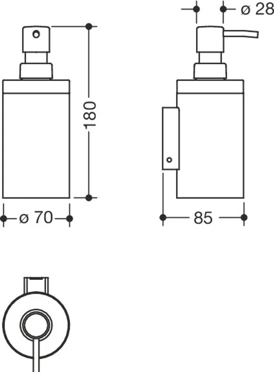 HEWI 900.06.000XA Soap dispenser with holder 200 ml