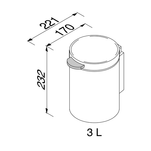 GEESA 91644 HOTEL wall-mounted waste bin stainless steel polished 3 litres