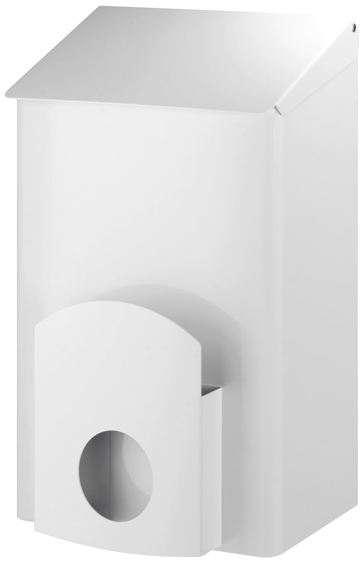 PL-Line white RAL 9010 hygiene waste bin Including mounted bag dispenser 7 L