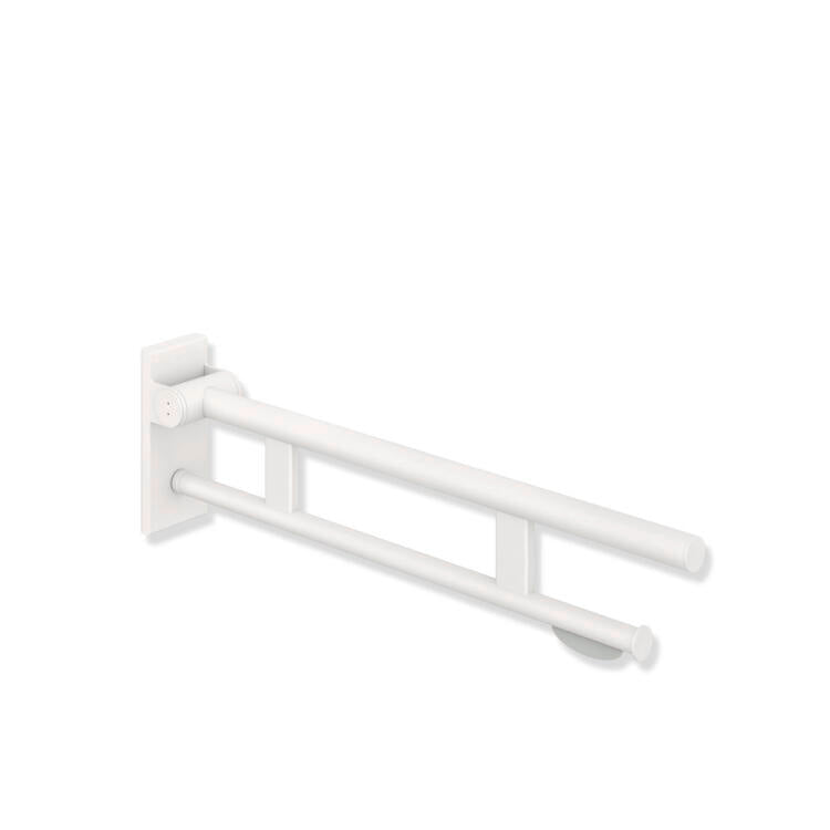 HEWI 900.50.10860 DX hinged support rail Duo 850 mm with toilet roll holder color: DX (deep matt white)