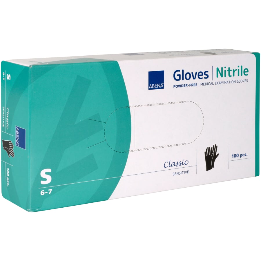 OUTLET ABENA 1 box of 100 black Nitrile gloves size S
