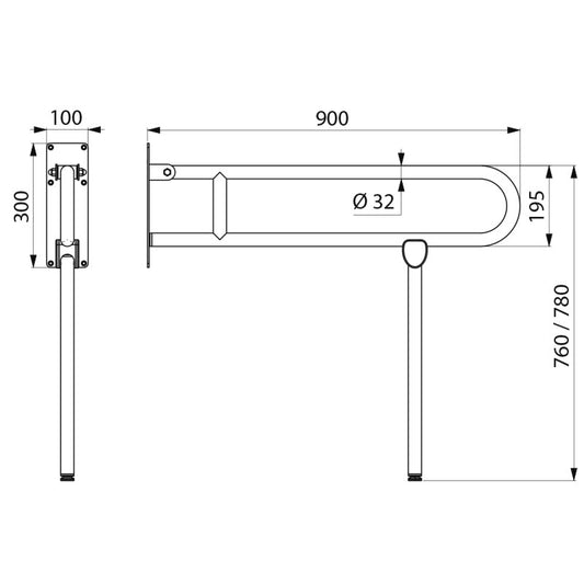 Delabie 511518W - 900 mm