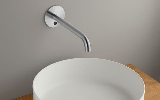 DLINE QST3290M sensor built-in wall tap 250 mm matt stainless steel AISI 316