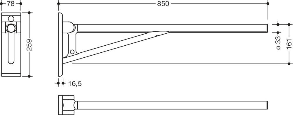 HEWI 950.50B20290 90 - 850 mm