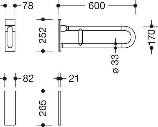 HEWI B801.005 - 600 mm
