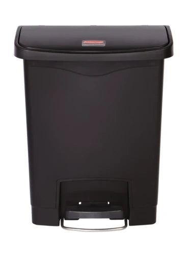 Slim Jim Step On container Front Step plastic 30 liter, Rubbermaid - black