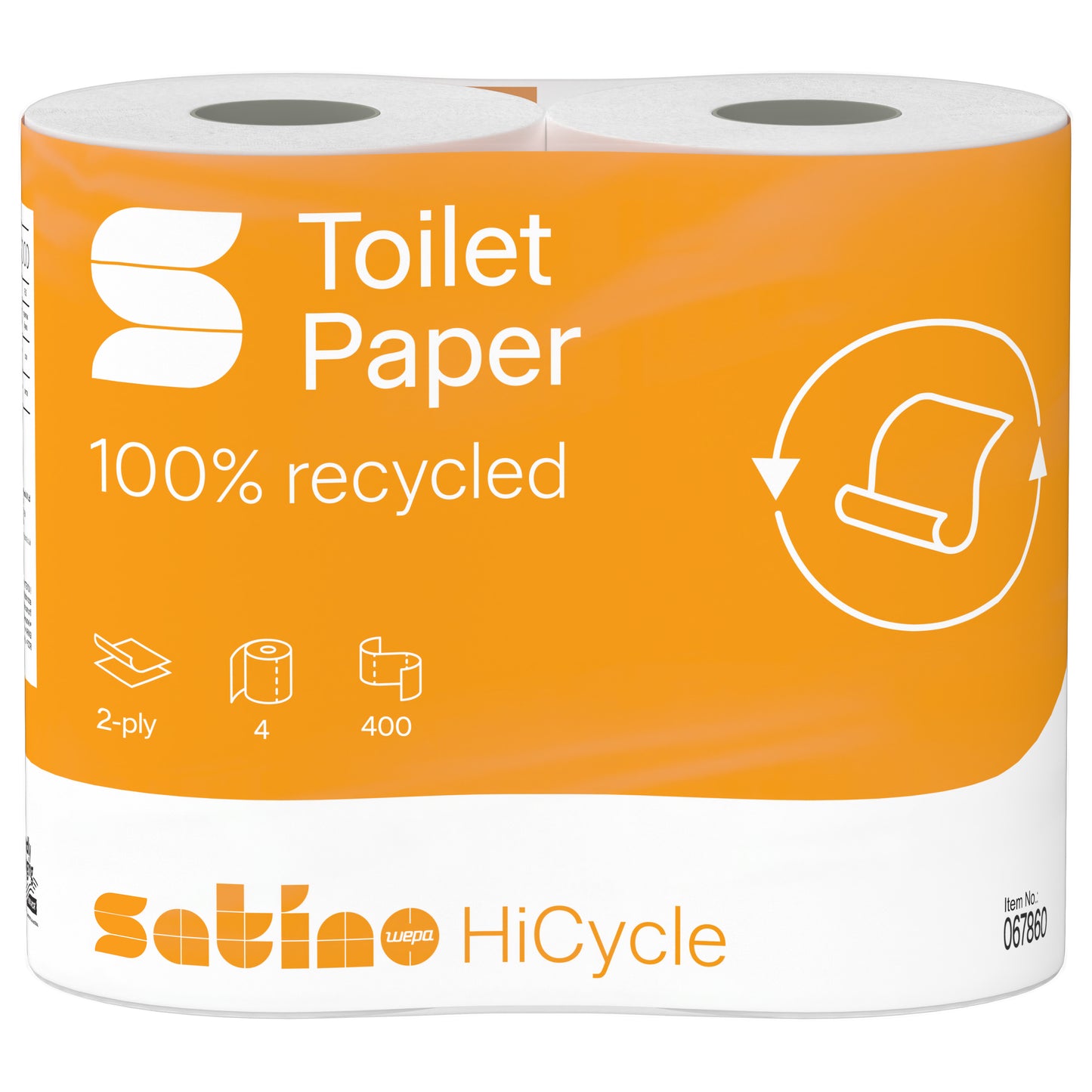 Satino by WEPA 067860 Toilettenpapier recycelt weiß 400 Blatt Packung 40 Rollen 2-lagig