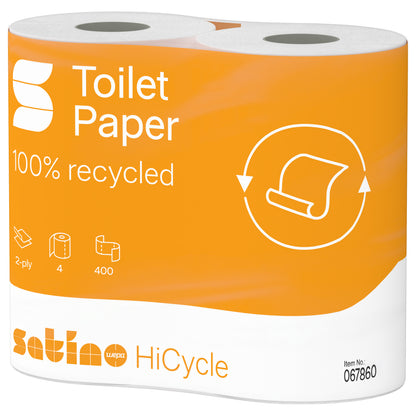 Satino by WEPA 067860 Toilettenpapier recycelt weiß 400 Blatt Packung 40 Rollen 2-lagig