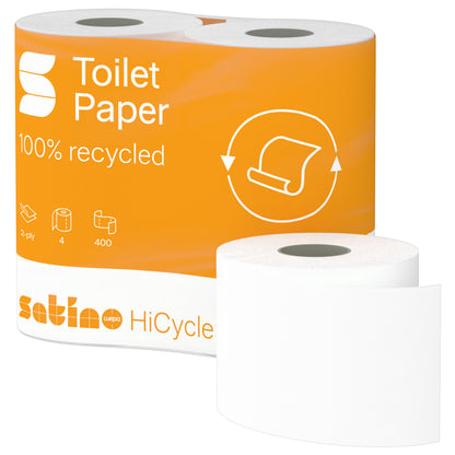 Satino by WEPA 067860 Toilettenpapier recycelt weiß 400 Blatt Packung 40 Rollen 2-lagig