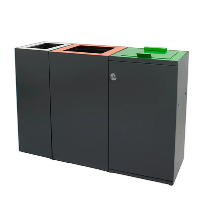 V-Part Modular Waste Bin with Door and Bag Holder 90L