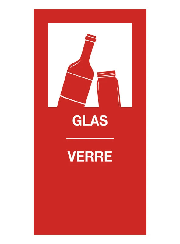 Magnetsticker Glas/Verre - rot