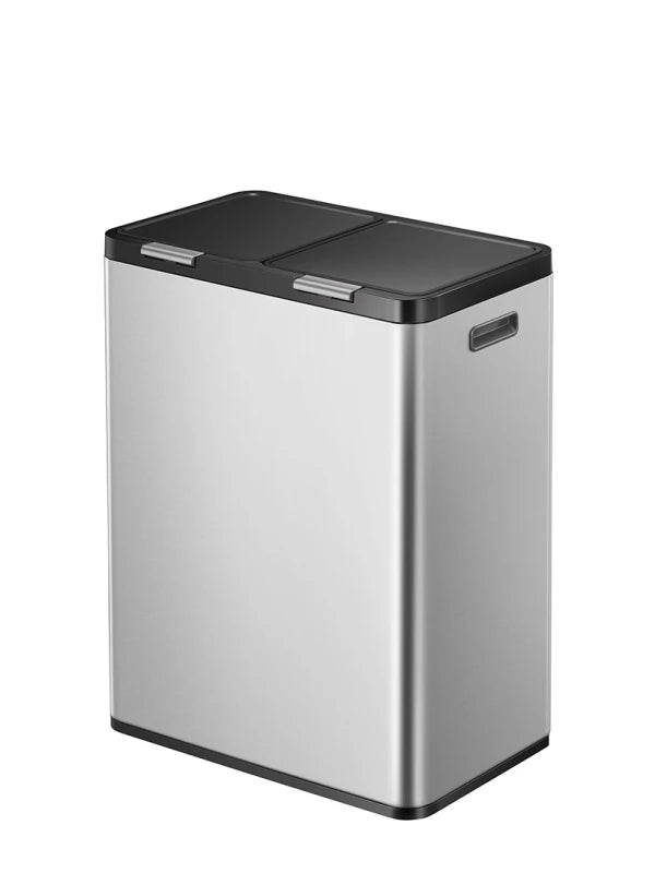 Essential Touch Recycler 2 Waste Bin 30+30 litre, EKO - matt stainless steel