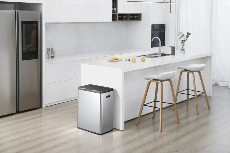 Essential Touch Recycler 2 Waste Bin 30+30 litre, EKO - matt stainless steel
