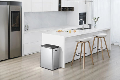 Essential Touch Recycler 2 Waste Bin 30+30 litre, EKO - matt stainless steel