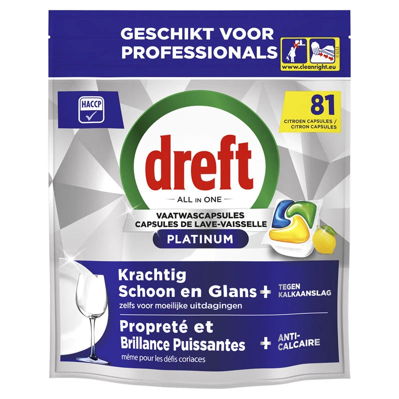 DREFT PROFESSIONAL Platinum Vaatwastabletten Citroen 3x81 stuks