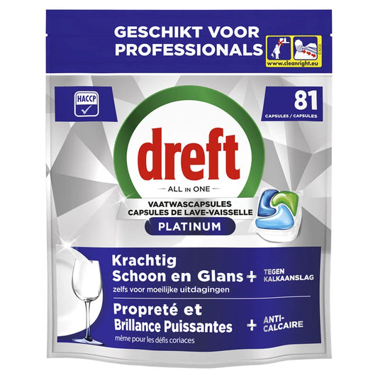 DREFT PROFESSIONAL Platinum Pastiglie per lavastoviglie Regular 3x81 pezzi