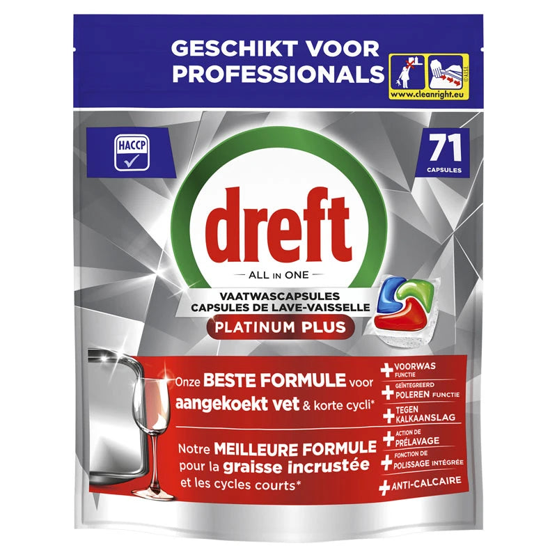 DREFT PROFESSIONAL Platinum Plus Vaatwastabletten Regular 3x71 stuks