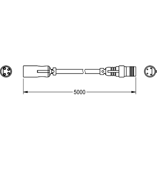 KWC ZA3OP0003 AQUA sensor extension cable 4 poles, 5 meters