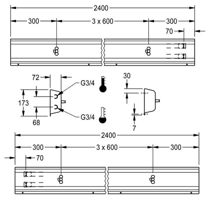 DELABIE AQFU0218 - 2400 mm