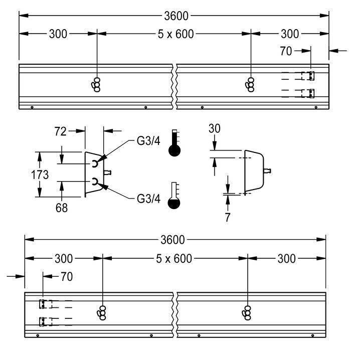 DELABIE AQFU0220 - 3200 mm