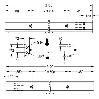 DELABIE AQFU0222 - 2100 mm
