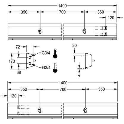 DELABIE AQFU0221 - 1400 mm