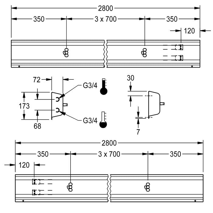 DELABIE AQFU0223 - 2800 mm