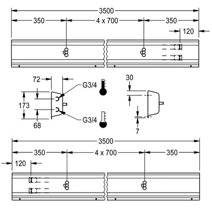 DELABIE AQFU0224 - 3500 mm