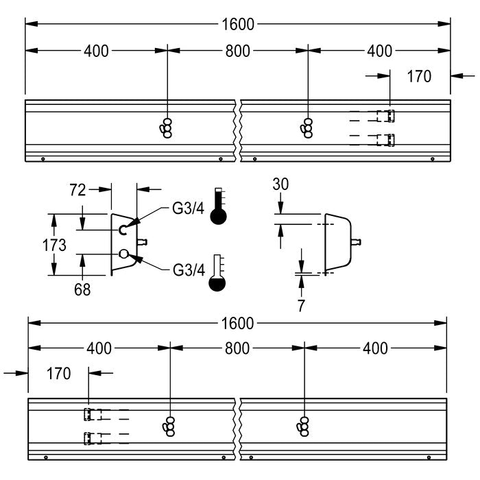DELABIE AQFU0226 - 1600 mm