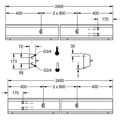 DELABIE AQFU0227 - 2400 mm