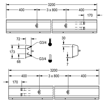 DELABIE AQFU0228 - 3200 mm