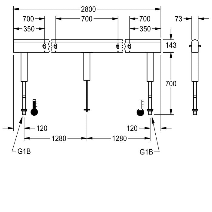 DELABIE AQFU0237 - 2800 mm