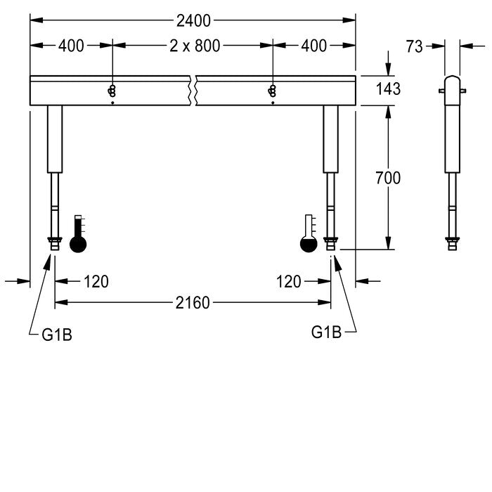 DELABIE AQFU0241 - 2400 mm