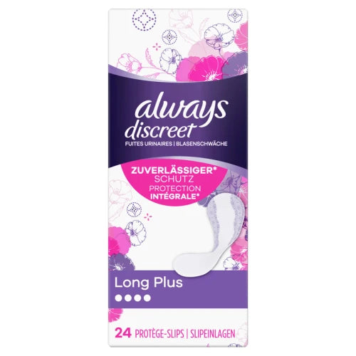 ALWAYS Discreet Inlegkruisjes Voor Urineverlies Long 4x24 stuks