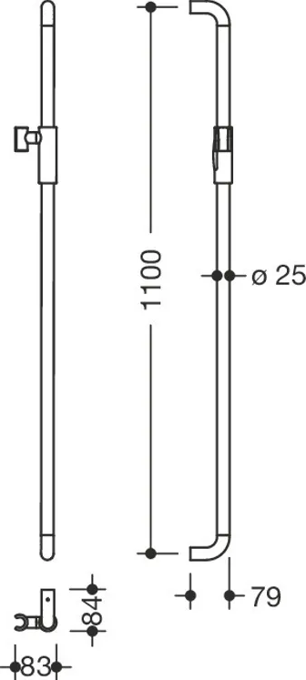 HEWI 480.33M00270 VT - 1100 mm