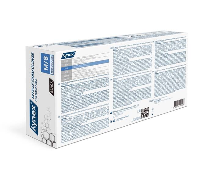 HYNEX 10 boxes of 100 black Nitrile gloves size M