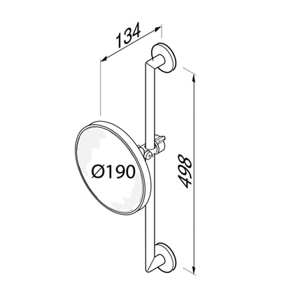 GEESA 911096 shaving mirror on a rod