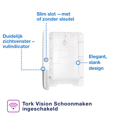 TORK 552000, H2 Multifold Hand Towel Dispenser Elevation White